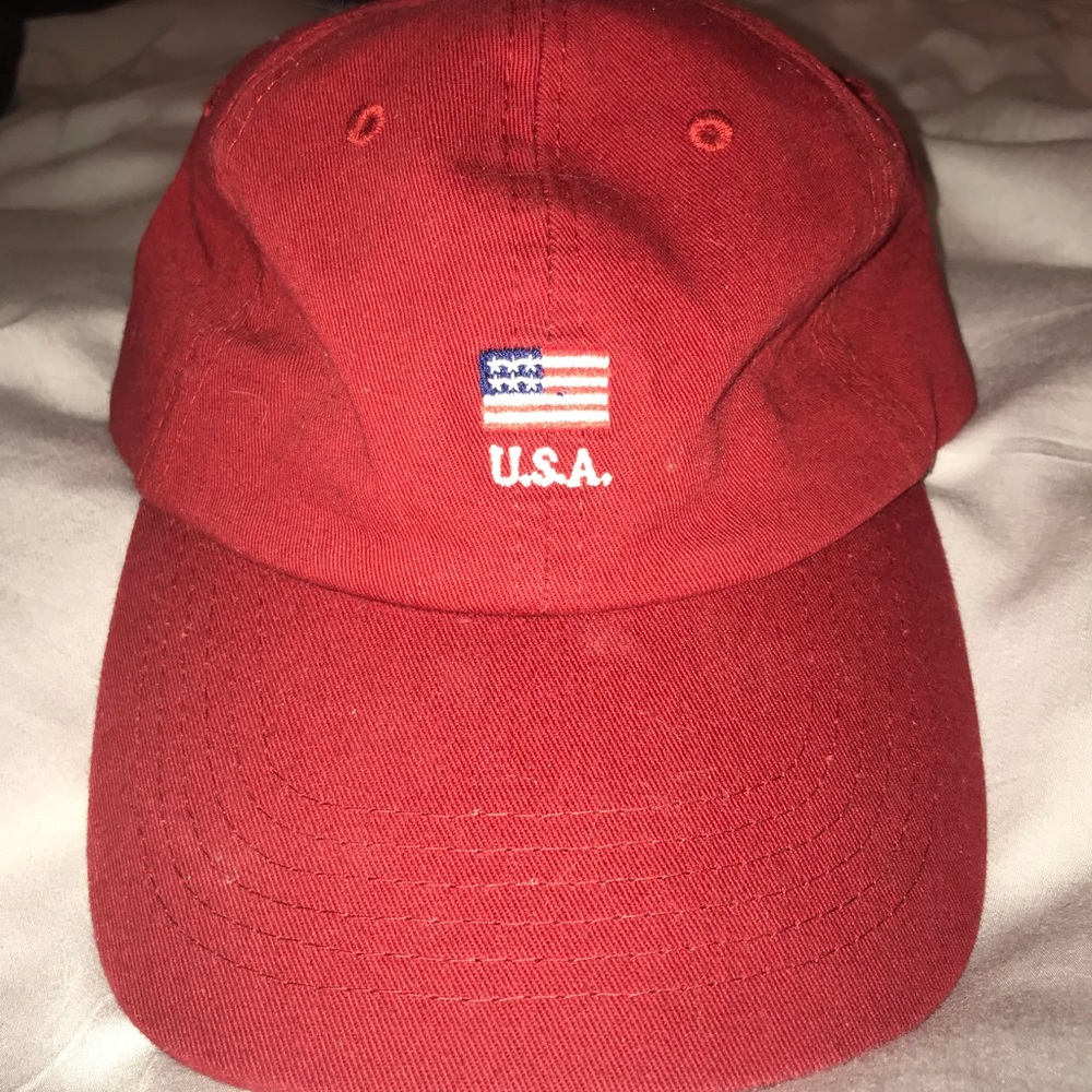 Red USA Brandy Melville Baseball Cap